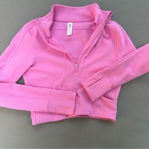 Cropped quarter zip long sleeve